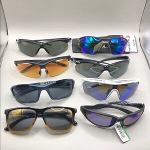Huge lot 8 sporty outdoors safety men's sunglasses variety of brands bundle.